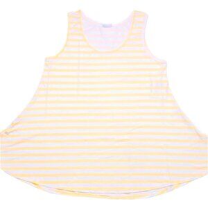 NEW 3XL LuLaRoe Perfect Tank Sleeveless Top Shirt Yellow White Stripe Swing Flow